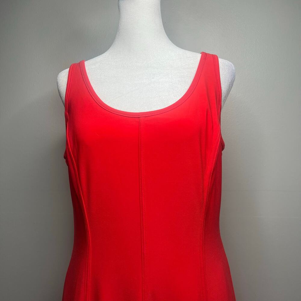 Lauren Ralph Lauren Red Ponte Fit and Flare Dress Women's 8 Stretch Sleeveless - Picture 3 of 10